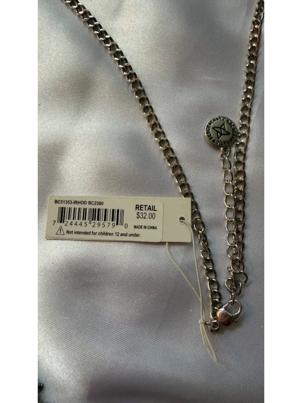 BCBGGeneration Silver-Tone Chain Fringe Necklace Adjustable Length
